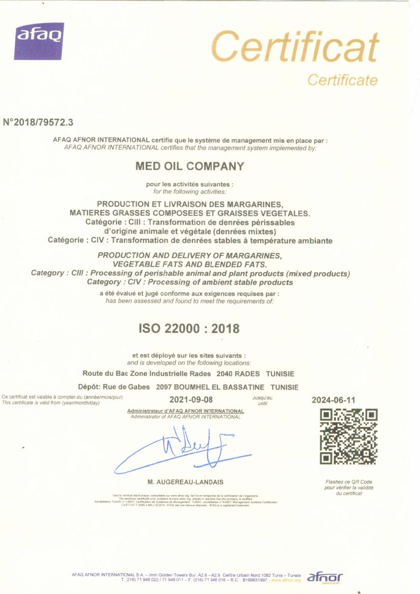 poulina group holding - certificat