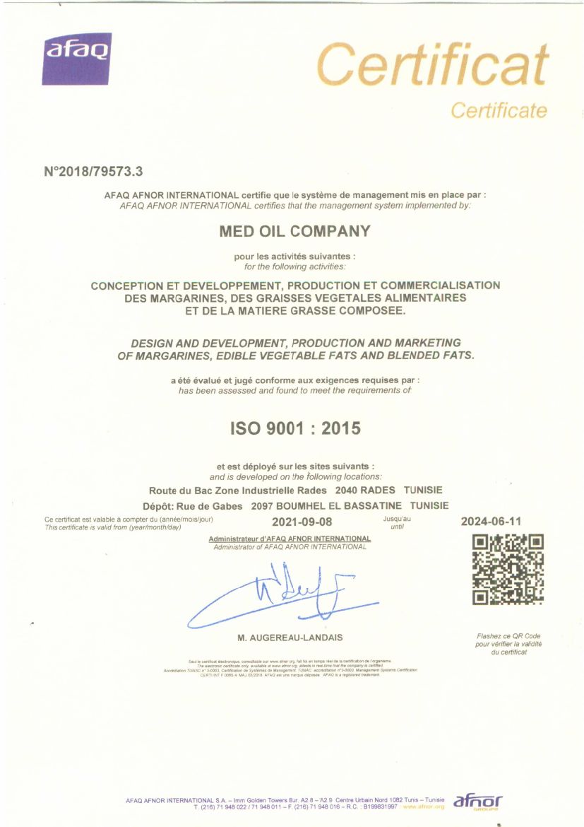 Medoil Company - certificat